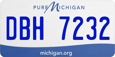 MI license plate DBH7232