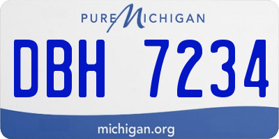 MI license plate DBH7234