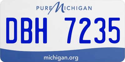 MI license plate DBH7235