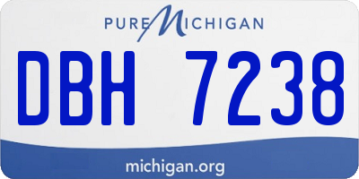 MI license plate DBH7238