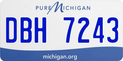 MI license plate DBH7243
