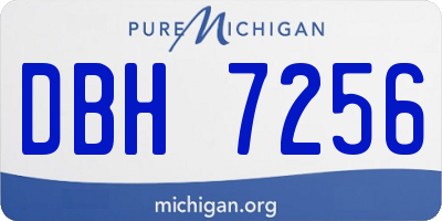 MI license plate DBH7256