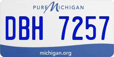 MI license plate DBH7257