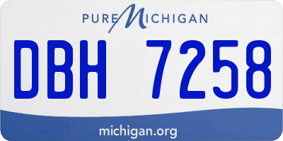 MI license plate DBH7258