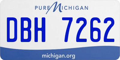 MI license plate DBH7262