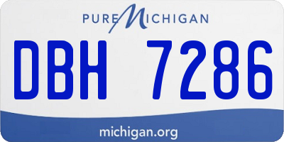 MI license plate DBH7286
