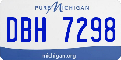 MI license plate DBH7298
