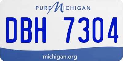 MI license plate DBH7304