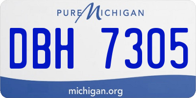 MI license plate DBH7305