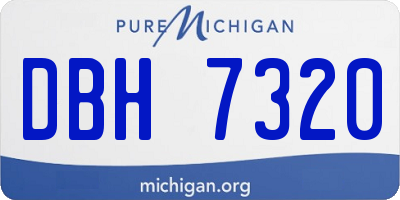 MI license plate DBH7320