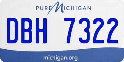MI license plate DBH7322