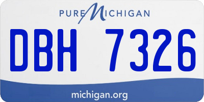 MI license plate DBH7326