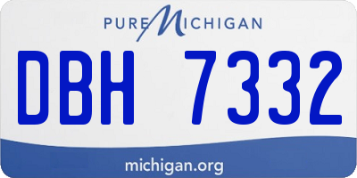 MI license plate DBH7332