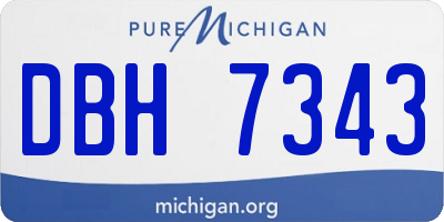 MI license plate DBH7343