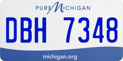 MI license plate DBH7348