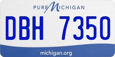 MI license plate DBH7350