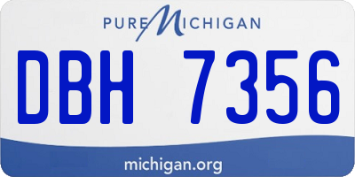 MI license plate DBH7356