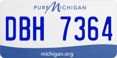 MI license plate DBH7364