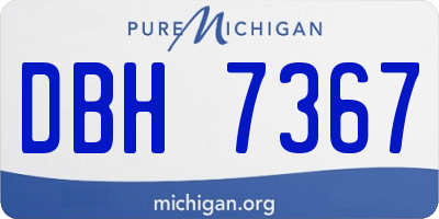 MI license plate DBH7367