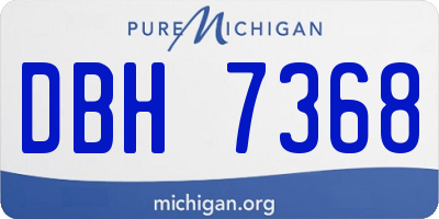 MI license plate DBH7368