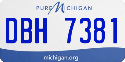 MI license plate DBH7381