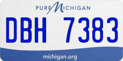 MI license plate DBH7383