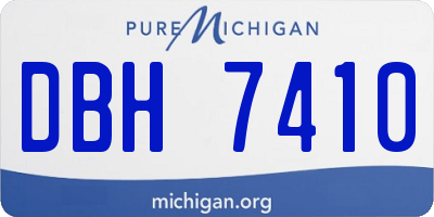 MI license plate DBH7410