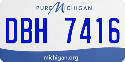 MI license plate DBH7416