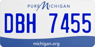 MI license plate DBH7455