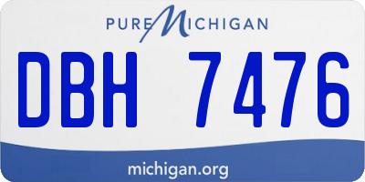 MI license plate DBH7476