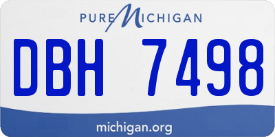 MI license plate DBH7498