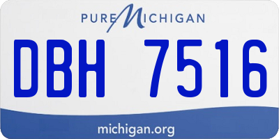 MI license plate DBH7516