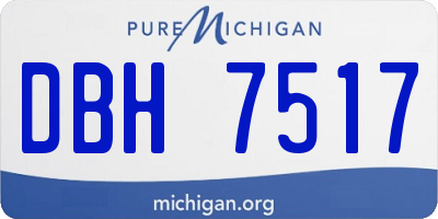 MI license plate DBH7517