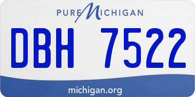 MI license plate DBH7522