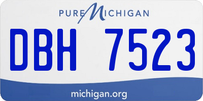 MI license plate DBH7523