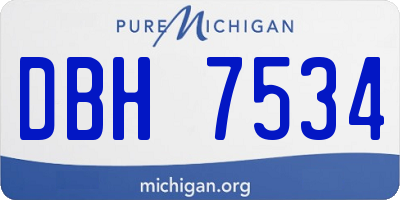 MI license plate DBH7534