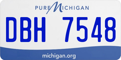 MI license plate DBH7548