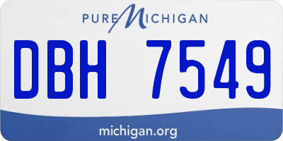 MI license plate DBH7549