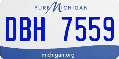 MI license plate DBH7559