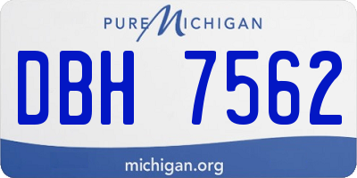 MI license plate DBH7562