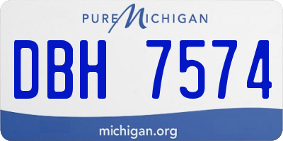 MI license plate DBH7574