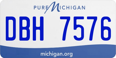 MI license plate DBH7576