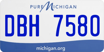 MI license plate DBH7580