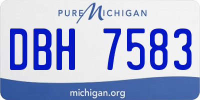 MI license plate DBH7583