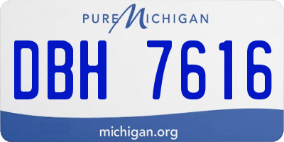 MI license plate DBH7616