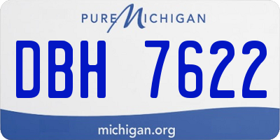 MI license plate DBH7622