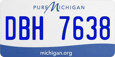 MI license plate DBH7638