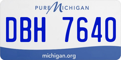 MI license plate DBH7640