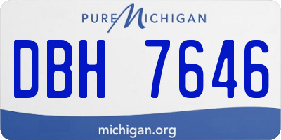 MI license plate DBH7646
