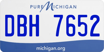 MI license plate DBH7652